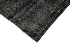 Overdyed Vintage Siyah Eskitme Pamuk Yün El Dokuma Halısı 201x273 Agacan