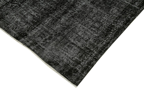 Overdyed Vintage Siyah Eskitme Pamuk Yün El Dokuma Halısı 201x273 Agacan