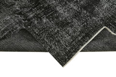 Overdyed Vintage Siyah Eskitme Pamuk Yün El Dokuma Halısı 201x273 Agacan