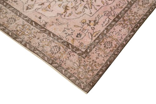 Overdyed Vintage Pembe Eskitme Pamuk Yün El Dokuma Halısı 181x310 Agacan