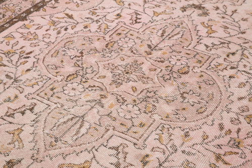 Overdyed Vintage Pembe Eskitme Pamuk Yün El Dokuma Halısı 181x310 Agacan
