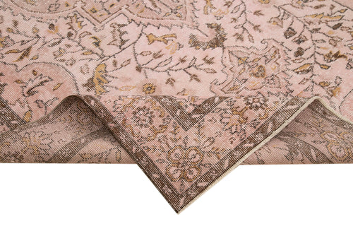 Overdyed Vintage Pembe Eskitme Pamuk Yün El Dokuma Halısı 181x310 Agacan