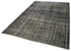 Overdyed Vintage Siyah Eskitme Pamuk Yün El Dokuma Halısı 186x300 Agacan