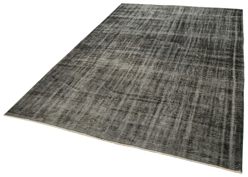 Overdyed Vintage Siyah Eskitme Pamuk Yün El Dokuma Halısı 186x300 Agacan