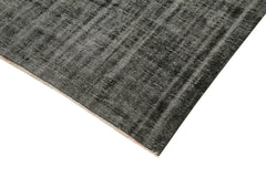 Overdyed Vintage Siyah Eskitme Pamuk Yün El Dokuma Halısı 186x300 Agacan