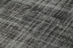 Overdyed Vintage Siyah Eskitme Pamuk Yün El Dokuma Halısı 186x300 Agacan