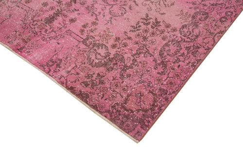 Overdyed Vintage Pembe Eskitme Pamuk Yün El Dokuma Halısı 162x294 Agacan