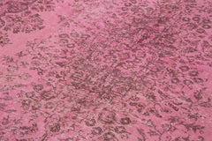 Overdyed Vintage Pembe Eskitme Pamuk Yün El Dokuma Halısı 162x294 Agacan