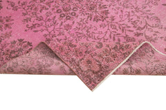 Overdyed Vintage Pembe Eskitme Pamuk Yün El Dokuma Halısı 162x294 Agacan