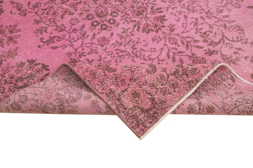 Overdyed Vintage Pembe Eskitme Pamuk Yün El Dokuma Halısı 162x294 Agacan