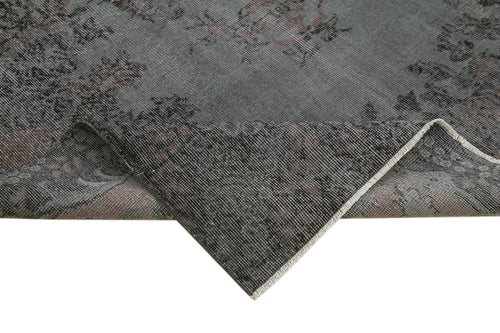 Overdyed Vintage Siyah Eskitme Pamuk Yün El Dokuma Halısı 188x316 Agacan