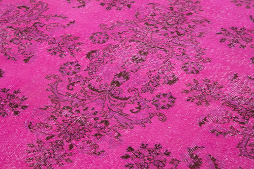 Overdyed Vintage Pembe Eskitme Pamuk Yün El Dokuma Halısı 176x295 Agacan