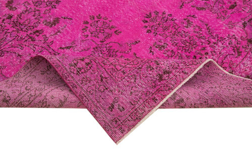 Overdyed Vintage Pembe Eskitme Pamuk Yün El Dokuma Halısı 176x295 Agacan