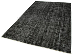 Overdyed Vintage Siyah Eskitme Pamuk Yün El Dokuma Halısı 167x267 Agacan