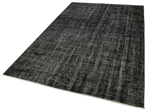 Overdyed Vintage Siyah Eskitme Pamuk Yün El Dokuma Halısı 167x267 Agacan