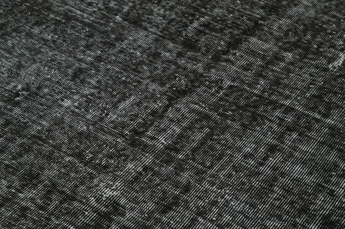 Overdyed Vintage Siyah Eskitme Pamuk Yün El Dokuma Halısı 167x267 Agacan