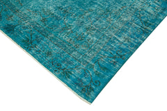 Overdyed Vintage Turkuaz Eskitme Pamuk Yün El Dokuma Halısı 147x240 Agacan