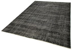 Overdyed Vintage Siyah Eskitme Pamuk Yün El Dokuma Halısı 193x294 Agacan