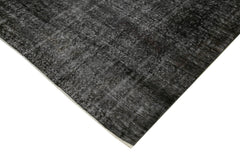 Overdyed Vintage Siyah Eskitme Pamuk Yün El Dokuma Halısı 200x279 Agacan