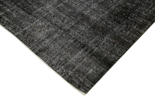 Overdyed Vintage Siyah Eskitme Pamuk Yün El Dokuma Halısı 200x279 Agacan