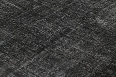 Overdyed Vintage Siyah Eskitme Pamuk Yün El Dokuma Halısı 200x279 Agacan