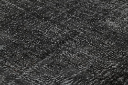 Overdyed Vintage Siyah Eskitme Pamuk Yün El Dokuma Halısı 200x279 Agacan