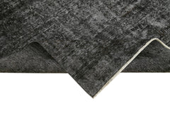 Overdyed Vintage Siyah Eskitme Pamuk Yün El Dokuma Halısı 200x279 Agacan