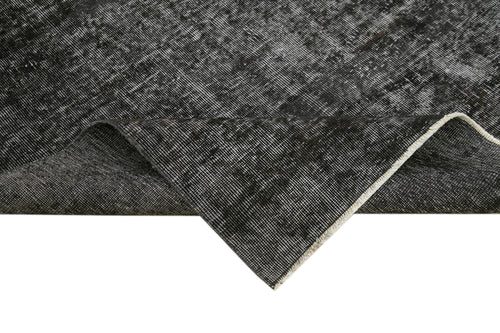 Overdyed Vintage Siyah Eskitme Pamuk Yün El Dokuma Halısı 200x279 Agacan