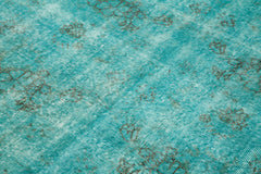 Overdyed Vintage Turkuaz Eskitme Pamuk Yün El Dokuma Halısı 150x233 Agacan