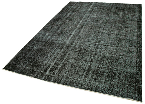 Overdyed Vintage Siyah Eskitme Pamuk Yün El Dokuma Halısı 181x286 Agacan