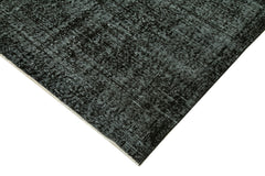Overdyed Vintage Siyah Eskitme Pamuk Yün El Dokuma Halısı 181x286 Agacan