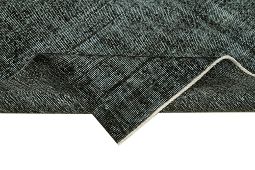 Overdyed Vintage Siyah Eskitme Pamuk Yün El Dokuma Halısı 181x286 Agacan