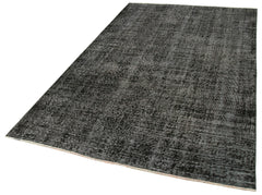 Overdyed Vintage Siyah Eskitme Pamuk Yün El Dokuma Halısı 157x251 Agacan
