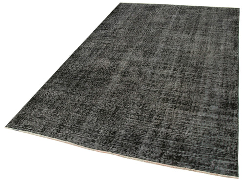 Overdyed Vintage Siyah Eskitme Pamuk Yün El Dokuma Halısı 157x251 Agacan