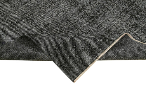 Overdyed Vintage Siyah Eskitme Pamuk Yün El Dokuma Halısı 157x251 Agacan