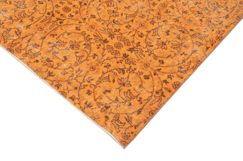 Overdyed Vintage Turuncu Eskitme Pamuk Yün El Dokuma Halısı 152x264 Agacan