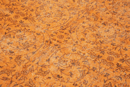 Overdyed Vintage Turuncu Eskitme Pamuk Yün El Dokuma Halısı 152x264 Agacan