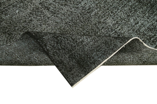 Overdyed Vintage Siyah Eskitme Pamuk Yün El Dokuma Halısı 169x255 Agacan