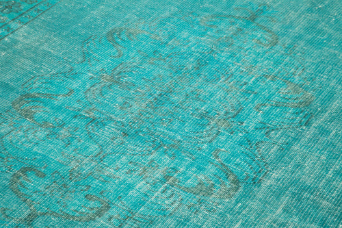 Overdyed Vintage Turkuaz Eskitme Pamuk Yün El Dokuma Halısı 177x296 Agacan