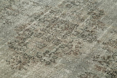 Overdyed Vintage Gri Eskitme Pamuk Yün El Dokuma Halısı 198x307 Agacan
