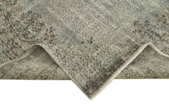 Overdyed Vintage Gri Eskitme Pamuk Yün El Dokuma Halısı 198x307 Agacan
