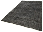 Overdyed Vintage Siyah Eskitme Pamuk Yün El Dokuma Halısı 191x311 Agacan