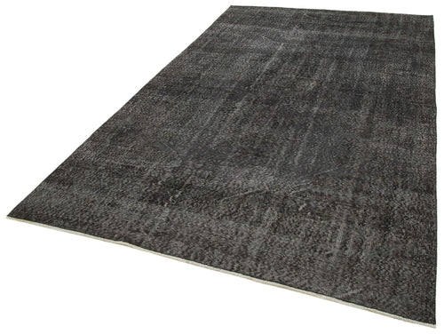 Overdyed Vintage Siyah Eskitme Pamuk Yün El Dokuma Halısı 191x311 Agacan
