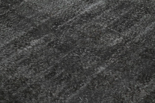 Overdyed Vintage Siyah Eskitme Pamuk Yün El Dokuma Halısı 191x311 Agacan