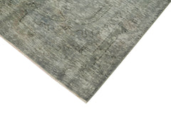 Overdyed Vintage Gri Eskitme Pamuk Yün El Dokuma Halısı 188x267 Agacan
