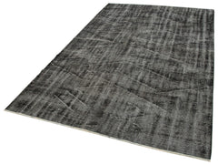 Overdyed Vintage Siyah Eskitme Pamuk Yün El Dokuma Halısı 165x264 Agacan