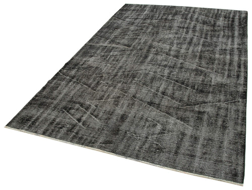 Overdyed Vintage Siyah Eskitme Pamuk Yün El Dokuma Halısı 165x264 Agacan