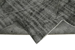 Overdyed Vintage Siyah Eskitme Pamuk Yün El Dokuma Halısı 165x264 Agacan