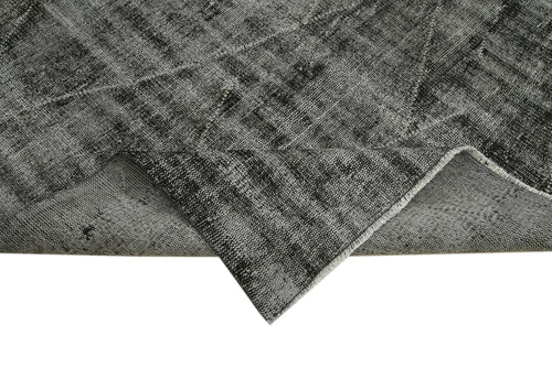 Overdyed Vintage Siyah Eskitme Pamuk Yün El Dokuma Halısı 165x264 Agacan