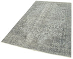 Overdyed Vintage Gri Eskitme Pamuk Yün El Dokuma Halısı 144x250 Agacan